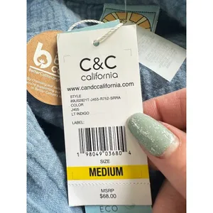 C&C California Dress Marie Double Cotton Gauze Shirtdress M‎ Coastal Minimalist thumbnail 9