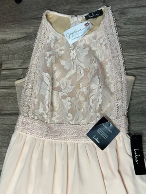 NWT Lulus Blush Pink Lace Chiffon Maxi Formal Dress Size S thumbnail 8