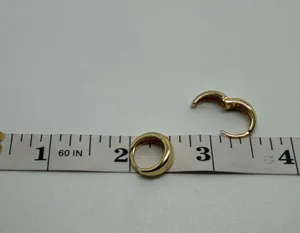 Dept Store 925 Sterling Silver Earrings 925 Sterling Silver with Yellow gold plated Huggies hoops earrings thumbnail 10