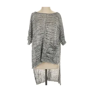 Free People NWT $98 Melange Hi-Lo Pullover Sweater Tunic Top XS Oversized Gray thumbnail 5