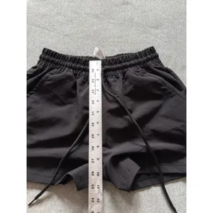 ALO Yoga Women's Alumni Black Nylon Pull-On Activewear Drawstring Shorts Sz S thumbnail 7