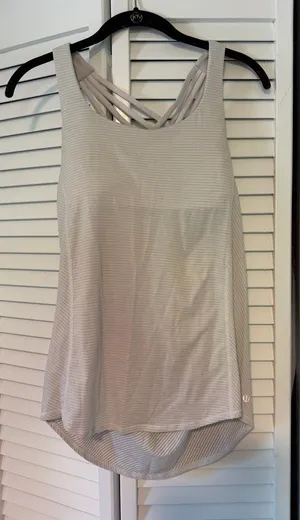 lululemon athletica Light Gray Strappy Back Tank thumbnail 1