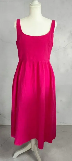 MONROW Pink Midi Length Sun Dress Size L NEW NWT thumbnail 1