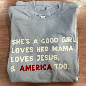 June & Grey Loves her Mama Tee Blue Size M thumbnail 1