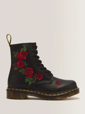 Dr. Martens 1460 Vonda Rose Embroidered Leather Combat Boots Black Size 9 thumbnail 3