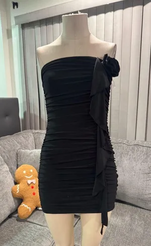 🌸AMTIOUS elegant strapless ruched dress ✨ Black Size M thumbnail 4
