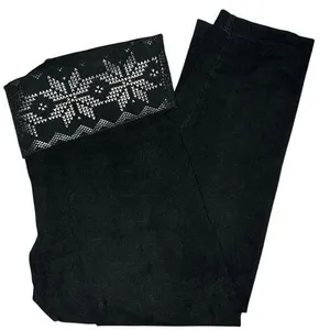 Victoria secret low rise fold over yoga pants cropped leggings small snowflakes thumbnail 1