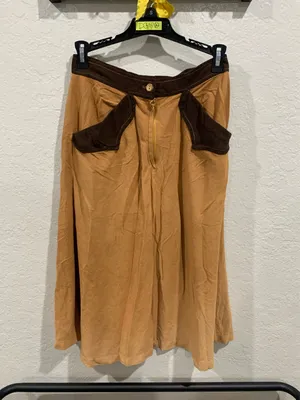 Vintage Tan & Brown Maxi Skirt thumbnail 1