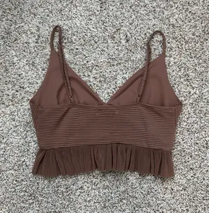 Pleated Brown Urban Outfitters Crop Tank thumbnail 2