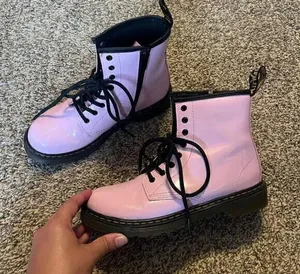 Dr. Martens Airwalk Pink Patent combat boots thumbnail 1