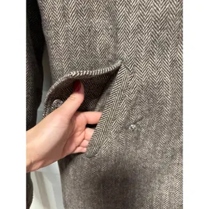 And Now This Brown Herringbone Hooded Coat M Size M thumbnail 11