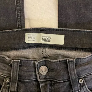 Topshop Moto - Jamie High Rise Skinny Distressed Jeans, Gray/Black, Size 28, EUC thumbnail 4