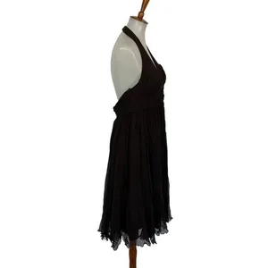 Demi Lune 10‎ Brown 100 Percent Silk Dress Sleeveless NWT Formal Luxe Resort thumbnail 4
