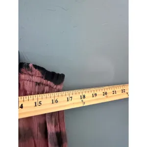 Mauve Black Tie Dye Tiered Maxi Skirt Viscose Boho Lace Trim Free‎ Size India thumbnail 6