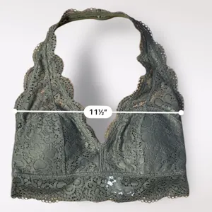American Eagle Aerie Green Wildflower Lace‎ Padded Halter Bralette Size M NWT thumbnail 5