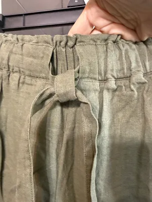 REWASH Olive Green Linen-Blend Stretch Waist Pull-On Shorts Size Large thumbnail 3