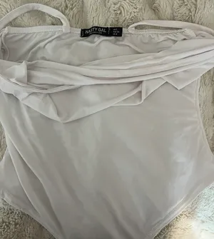 Nasty Gal Slinky Cowl Neck Bodysuit White thumbnail 5