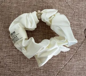 Christian Dior Beauty White Satin Hair Scrunchie thumbnail 1