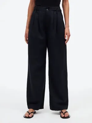 Madewell Black The Harlow Linen Blend Wide Leg Pants Size 14 thumbnail 3