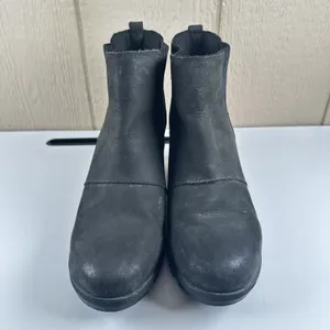 Sorel Joan of Arctic Wedge Black Leather Waterproof Ankle Chelsea Boot Womens 10 thumbnail 5