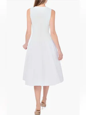 NWT 1.STATE Mixed Media Tank Midi Dress in Ultra White Size Medium (M) thumbnail 2