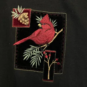 Vintage Grandma Cardinal Women’s Sweater Top Stitch by Morning Sun Size 2X thumbnail 2