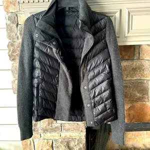 Athleta‎ Womens Wool Knit Sweater Sleeve Goose Down Filled Puffer Jacket thumbnail 2