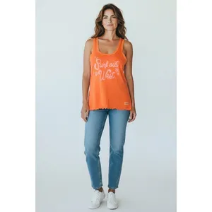Billabong X‎ Wrangler Women's Orange Surf Out West Tank Top, Size S/8, NWT thumbnail 8