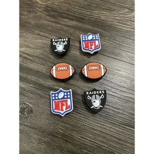 Las Vegas Raiders Football Team Sports Charm For Crocs Shoe Charms - 6 Pieces thumbnail 1