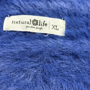 Natural Life Blue Fuzzy Cropped Sweater Boat Neck Long‎ Sleeve Womens XL thumbnail 5