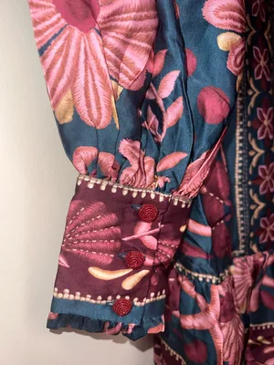 Farm Rio‎ Seashell Tapestry Teal Mini Dress NWT XXS Boho thumbnail 9