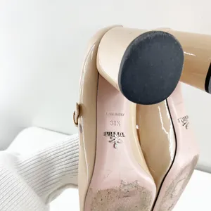 Prada Patent Leather Block Heel Square Toe Mary Jane Pumps Shoes Nude 38.5 thumbnail 9