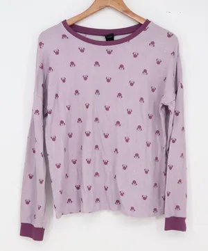 Disney Pajama Set Women Small Minnie Mouse Purple Long Sleeve Jogger Excellent thumbnail 1