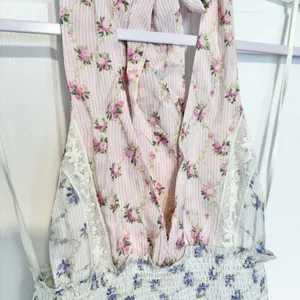 Like New LoveShackFancy Quintell Halter Mini Dress thumbnail 9