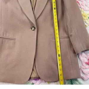 The Limited Wool Cashmere Blend Blazer Mauve Tan Single Button Jacket Size M‎ thumbnail 3