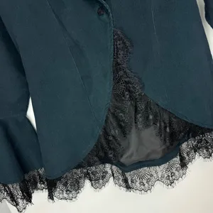 The Pyramid Collection Corduroy Corset Lace Up Jacket Sz Small Lace Trim thumbnail 7
