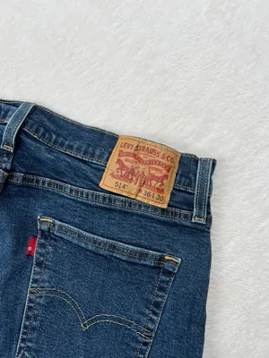 Levi’s 514 Straight Fit Flex Dark Wash Jeans Men’s 36x30 Blue Denim thumbnail 3