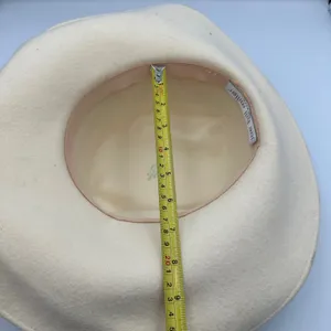 Vintage Joe Bill Miller Wool‎ Hat Cream Black Lace Bow Derby Dress Hats Made USA thumbnail 7