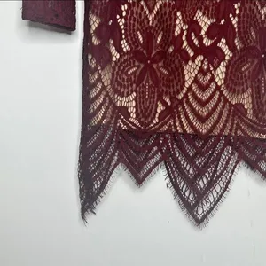 Burgundy wine lace long sleeve dress Sz medium thumbnail 5
