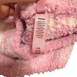 Skims L/XL‎ Cozy Knit Pullover Petal Pink Houndstooth Oversized Lounge Valentine thumbnail 3