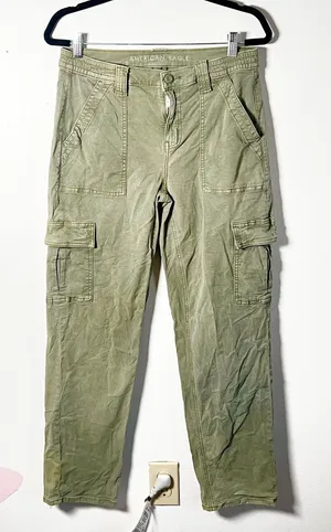 American Eagle‎ Womens Size 8 Straight Leg Cargo Pants Skater Streetwear thumbnail 1