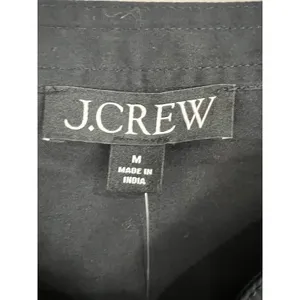 J.Crew Mini Dress Women M Black New Ruffle Hem Cotton Poplin CJ492 Short Sleeve thumbnail 2