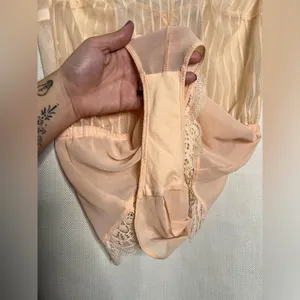 Auden Striped Chiffon Bodysuit Honeysuckle Peach XS thumbnail 9