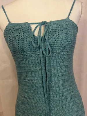 Olive & Oak Light Blue Crochet Tie-Front Mini Dress thumbnail 4