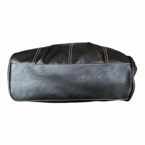 Black Faux Leather Hobo Shoulder Bag Contrast Stitch Y2K Slouchy Purse thumbnail 7
