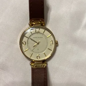 Anne Klein Women’s Watch. Gold and brown leather strap thumbnail 2