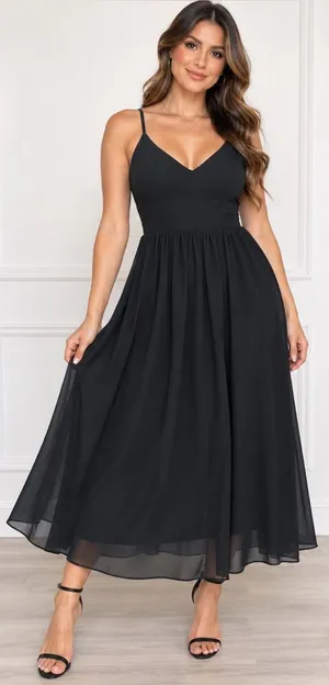 Boohoo Night Black Chiffon Open Back Tie Maxi Dress Size US 6 thumbnail 1