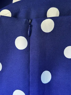 Connected Apparel Women’s Blue & White Polka Dot Sleeveless Fit & Flare Dress 6 thumbnail 9