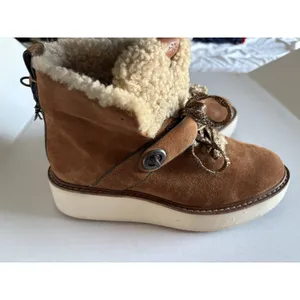 Coach Bootie Urban Hiker Shearling Suede Boot 6.5 Chestnut thumbnail 2