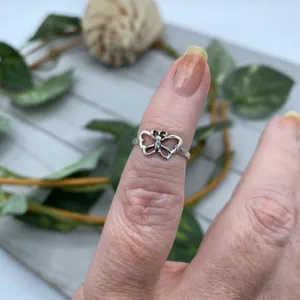Sterling Silver Butterfly Toe Ring Midi Ring thumbnail 5